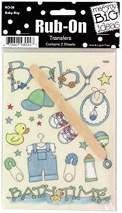 Baby Boy Rub-On Transfers - Pack of 96