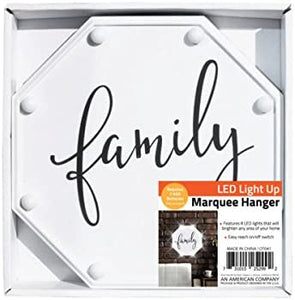 bulk buys Family LED Marquee Hanging Wall Sign - Pack of 4
