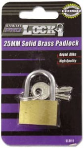 Bulk Buys 25MM Solid brass padlock Case Of 24