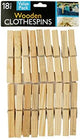 New - 18 Pack large wooden clothespins - Case of 72 by bulk buys