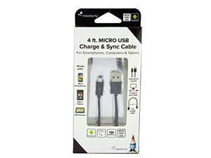 Travelocity Black Micro USB Charge &amp; Sync Cable - Pack of 72