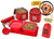 Dog Travel Food Set For Small Dogs (Red) - 7pk Including Collapsible Bowls, Carriers, Scooper, Place Mat, Bag