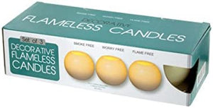 Decorative Flameless Round Candles Set - Pack of 6
