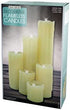 Decorative Flameless Pillar Candles Set - Pack of 6