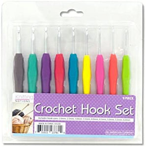 Crochet Hook Set With Colored Handles - Pack of 12