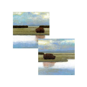 Bulk Buys 16&quot; x 16&quot; Crystal Bay Landscape Wrap Canvas Art (Set of 2)