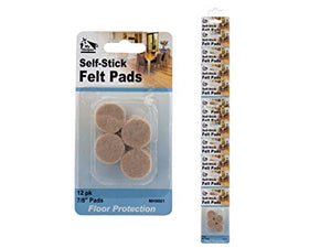 bulk buys Self-Stick Floor Protector Felt Pads Clip Strip - Pack of 24
