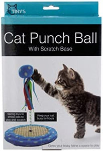 Tiny's Cat Punch Ball Toy with Scratch Base - Pack of 12