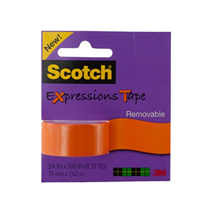 Scotch Expressions Removable Tape - Orange-Package Quantity,12