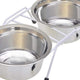 Van Ness Pets Raised Double Dish Dog Feeder with Wire Rack And (2) 16 OZ Food And Water Bowls