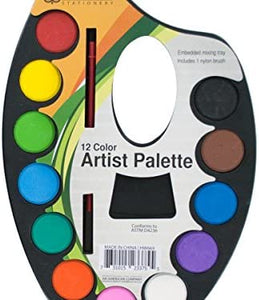 Watercolor Paint Artist Palette With Mixing Tray - Pack of 48