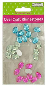 Faceted Oval Craft Rhinestones - Pack of 20