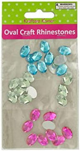 Faceted Oval Craft Rhinestones - Pack of 60