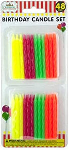 Colored Birthday Candle Set - Pack of 72
