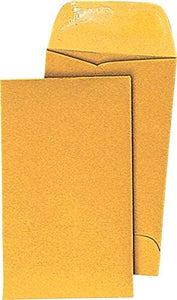 Universal 35302 Kraft Coin Envelope, 5, 3 1/8 x 5 1/2, Light Brown, 500/Box