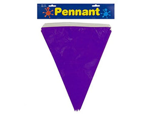 Purple Pennant Banner - Pack of 36