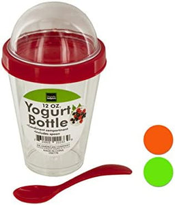 Yogurt Cup with Top Compartment &amp; Spoon - Pack of 24