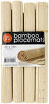 Roll-Up Natural Bamboo Placemats Set - Pack of 18