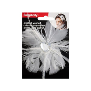 Bulk Buys simplicty white feather w/jewel headband accend (Set of 96)