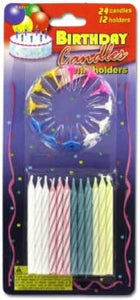 Birthday candles with holders - Pack of 48