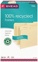Smead(R) 100% Recycled Manila File Folders, Legal Size, Box Of 100