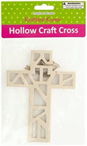 Hollow Wooden Craft Crosses Set - Pack of 60