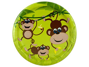 Small Monkeys Party Plates Set - Pack of 36