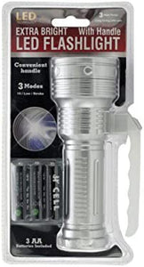 Extra Bright LED Flashlight with Handle - Pack of 4