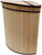 Brown Bamboo With Cotton Liner Corner Folding Laundry Hamper