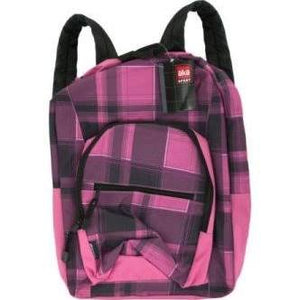 Bulk Buys AKA SPORT Pink Plaid Pocket Backpack Lot of 4