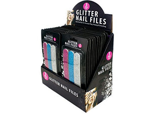 Glitter Nail File Set Counter Top Display - Pack of 108