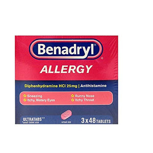 Benadryl Allergy Ultratabs Tablets, 3 Pk./48 Count