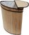 Brown Bamboo With Cotton Liner Corner Folding Laundry Hamper
