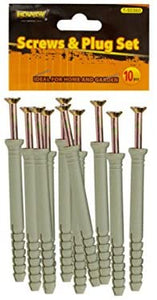 4 Screws with Ribbed Plastic Anchors Set - Pack of 48