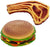 bulk buys Squeaky Hamburger & Steak Dog Toy - Pack of 12