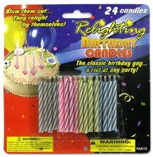 Relighting birthday candles - Case of 72
