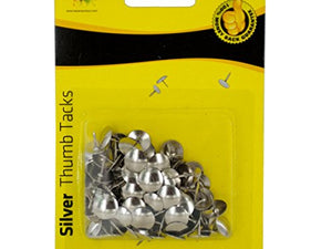 Silver Metal Thumb Tacks - Pack of 48