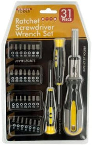 31-Piece Ratchet Screwdriver Wrench Set - Pack of 2