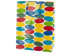 bulk buys Medium Multi-Colored Dots Gift Bag - Pack of 48
