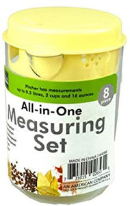 8 Pack measuring set (assorted colors) - Case of 24