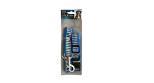 Bulk Buys Blue Houndstooth Collar &amp; Leash Bundle Set-24-Pack