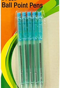 Bulk Buys School Office Supplies 5 Piece Light Blue Ball Point Pens Set - Pack of 12