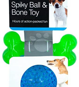 bulk buys Spiky Ball Bone Dog Toy Set - Pack of 12