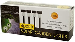 4-Piece Solar Powered Garden Lights Set - Pack of 2