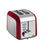 Nesco - Red 1000-Watt 2-Slice Compact Stainless Steel Toaster 