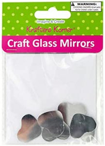Small Heart Shape Craft Glass Mirrors - Pack of 60