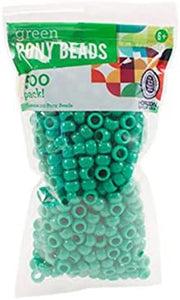 bulk buys Green Plastic Pony Beads - Pack of 40
