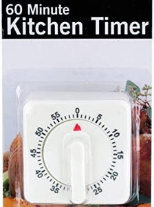 60 Minute Manual Dial Kitchen Timer - Pack of 12