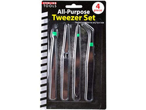 24 Packs of 4 Pack tweezers