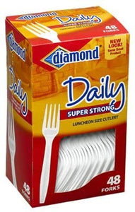 Diamond 41426-00115 Heavy Duty Plastic Forks44; 48 Count